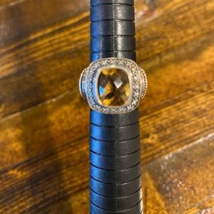 Silver smoky topaz ring
